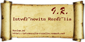 Istvánovits Rozália névjegykártya
